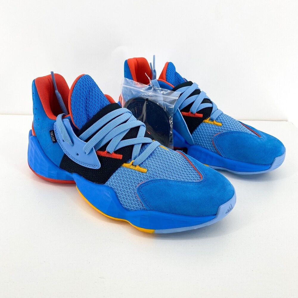Adidas Men 7.5 Harden Vol. 4 GCA OKC Thunder Basketball Shoes Blue FW7498 NEW